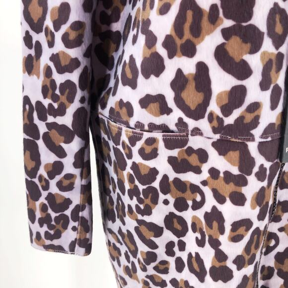 PINKO Italy Leopard Print Coat V Neck Purple Pink Sz Italy 46 US 10 NWT $400 - Picture 10 of 10